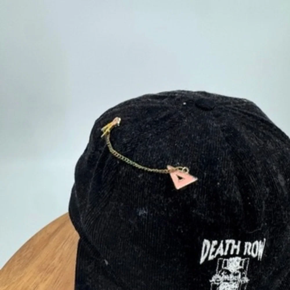 Death‎ Row Records corduroy Snapback Hat Mens OSFM Black Lightning Bolt Hip Hop